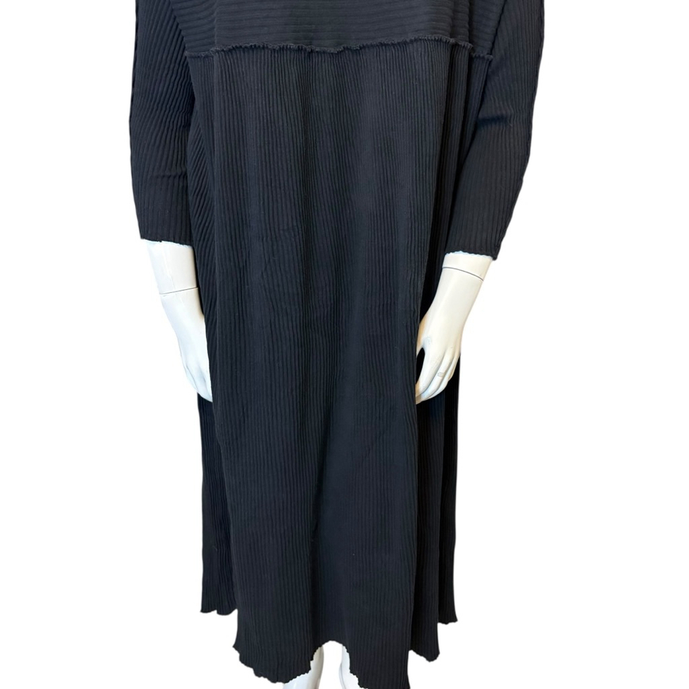 Michelle St. John Cotton Ribbed Mock Neck Lagan Look MIDI Dress, One Size - Picture 6 of 15